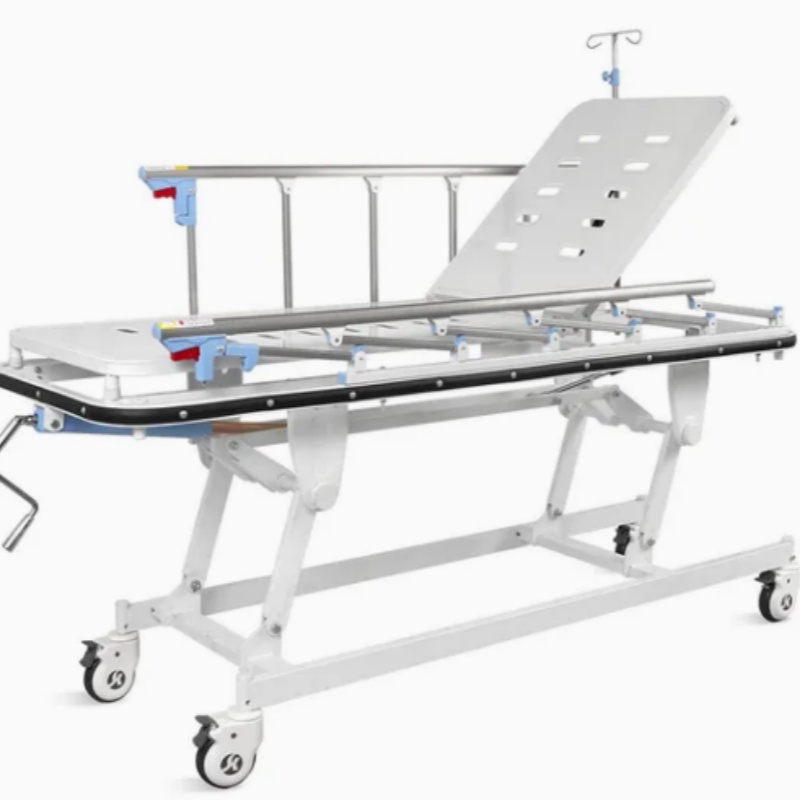 Metal Clinics Back-Rest Lift Adjustable Emergency Pasyente Transport Trolley
